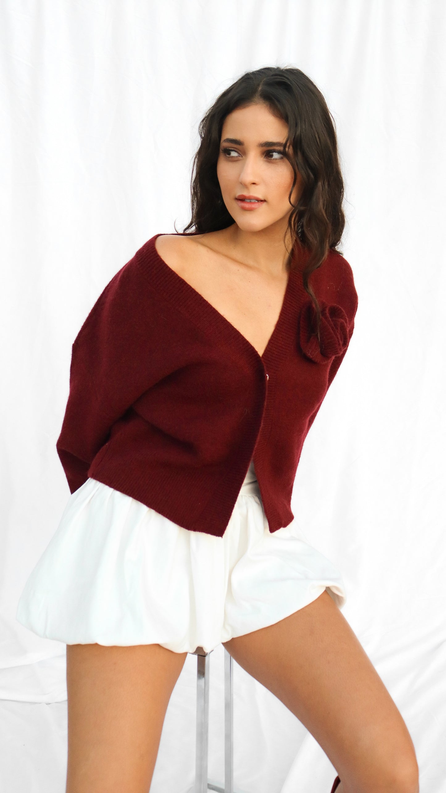 Wine Tasting Rose Cardigan