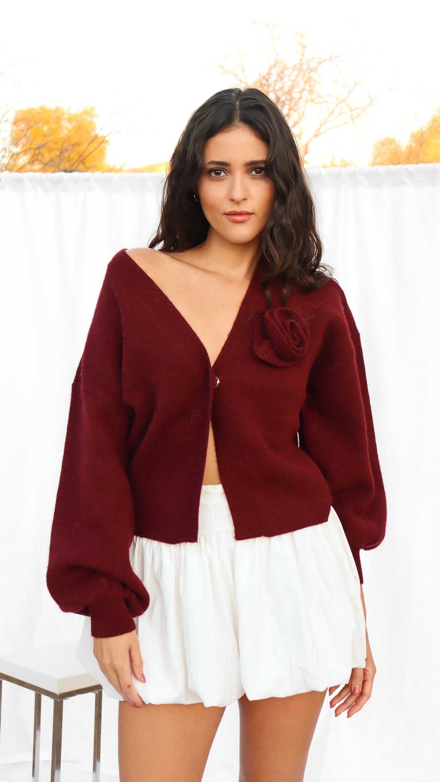 Wine Tasting Rose Cardigan