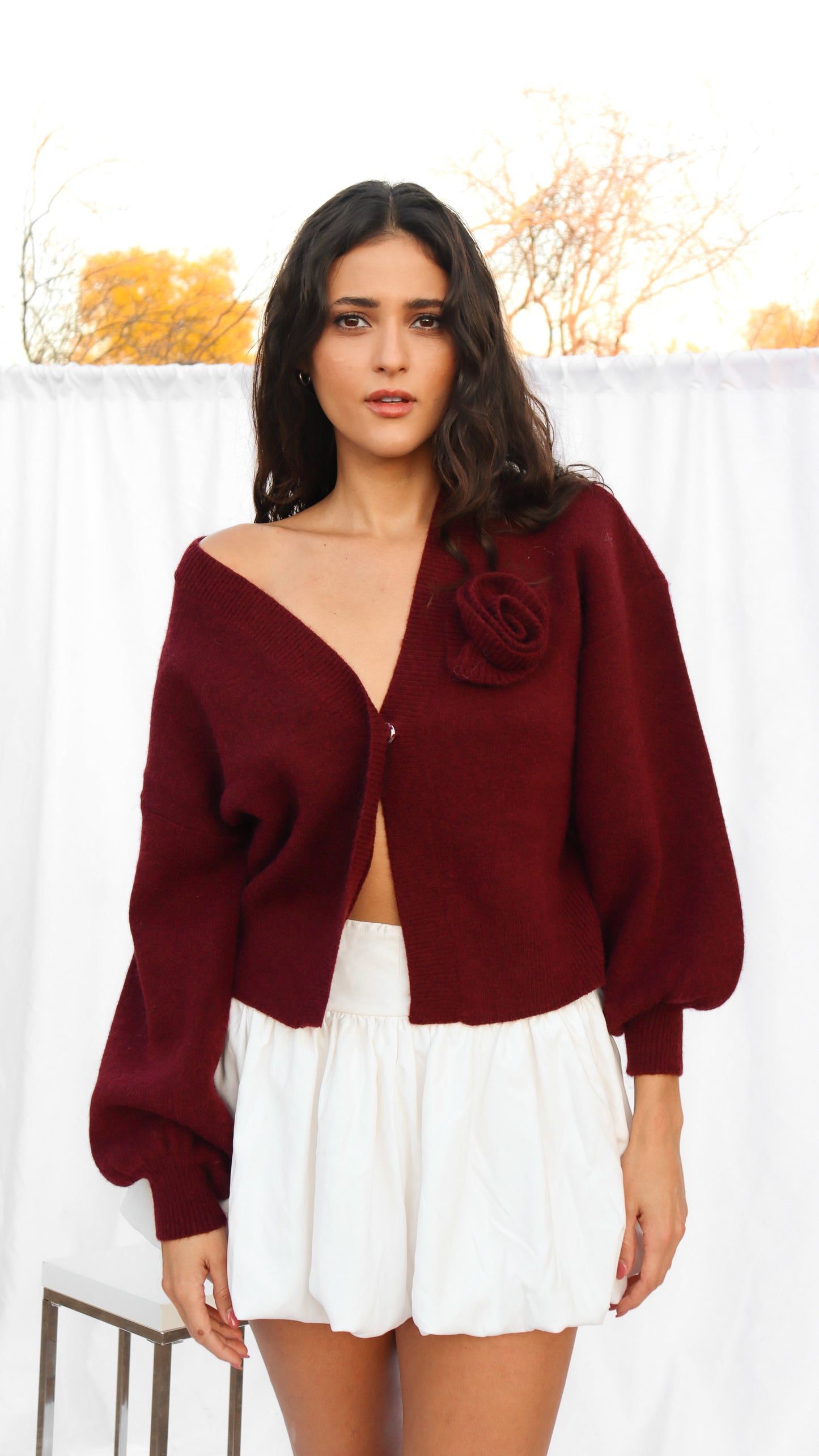 Wine Tasting Rose Cardigan