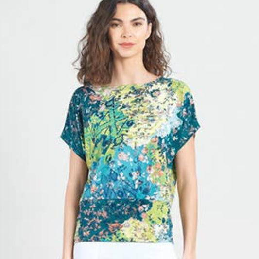 Dolman Short Sleeve Top - Floral Patch