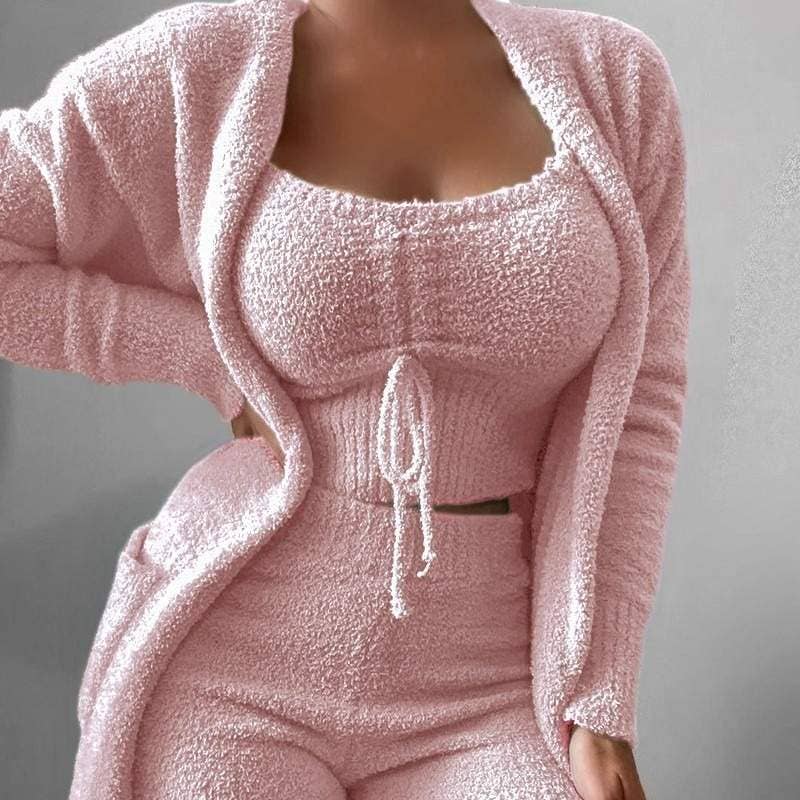 Three Piece Lace Up Pajamas