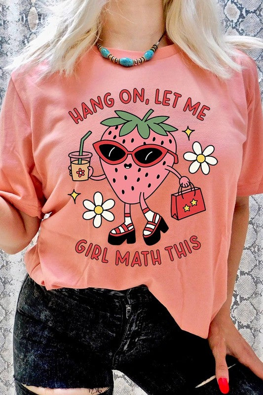 Strawberry Shopping Girl Math T-Shirt