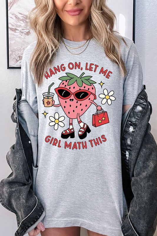 Strawberry Shopping Girl Math T-Shirt