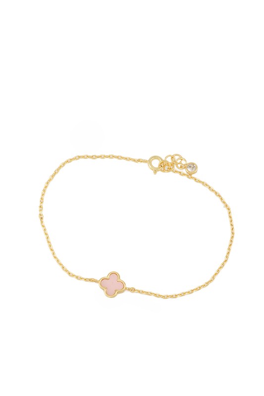 Gold Dipped Clover Pendant Bracelet