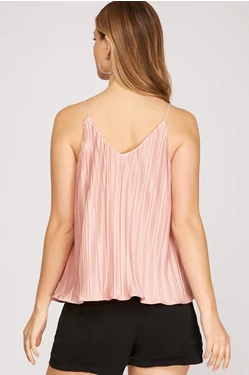 Pleated Camisole (rose/light yellow)
