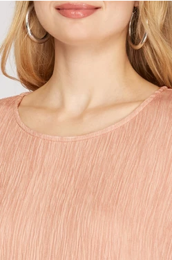 Crinkle Blouse (black/dusty blush)