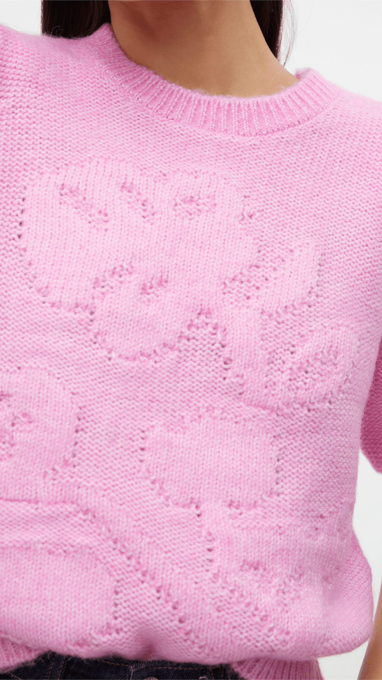 Pink Bubble Sleeve Sweater