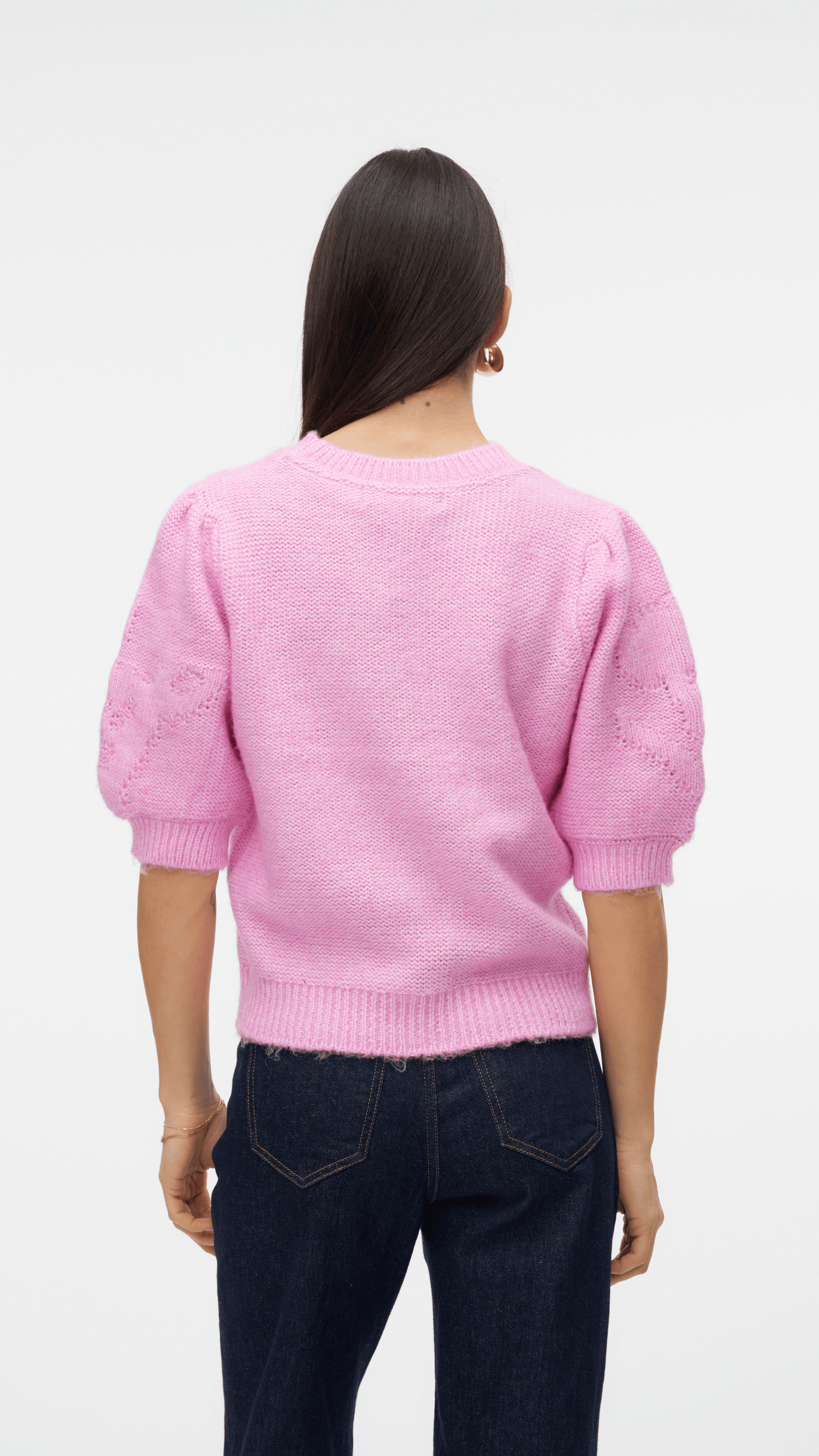 Pink Bubble Sleeve Sweater