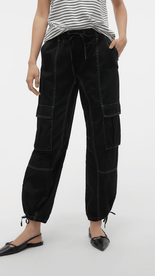 Black Cargo Stitch Pant