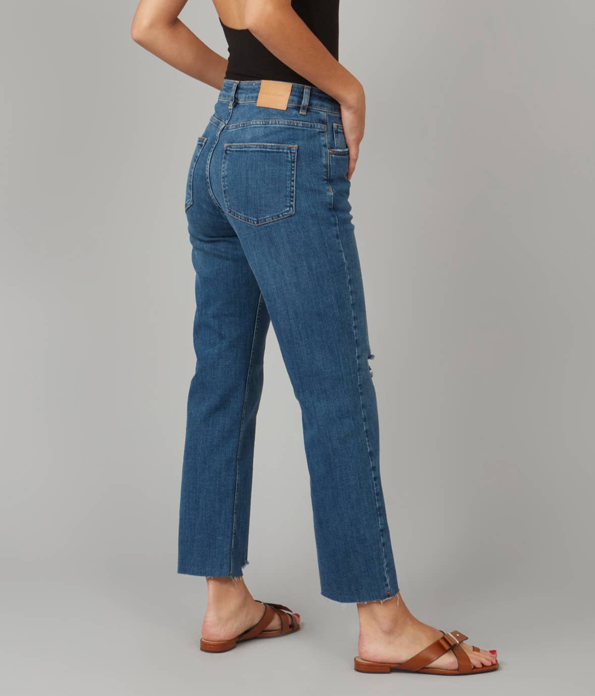 DENVER-DIS High Rise Straight Jeans 28" Inseam Dim Sky