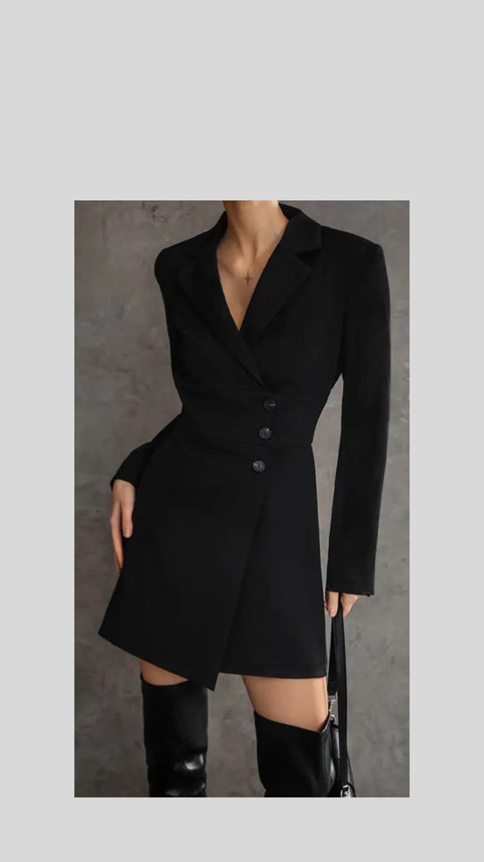 V-Neck Blazer Dress