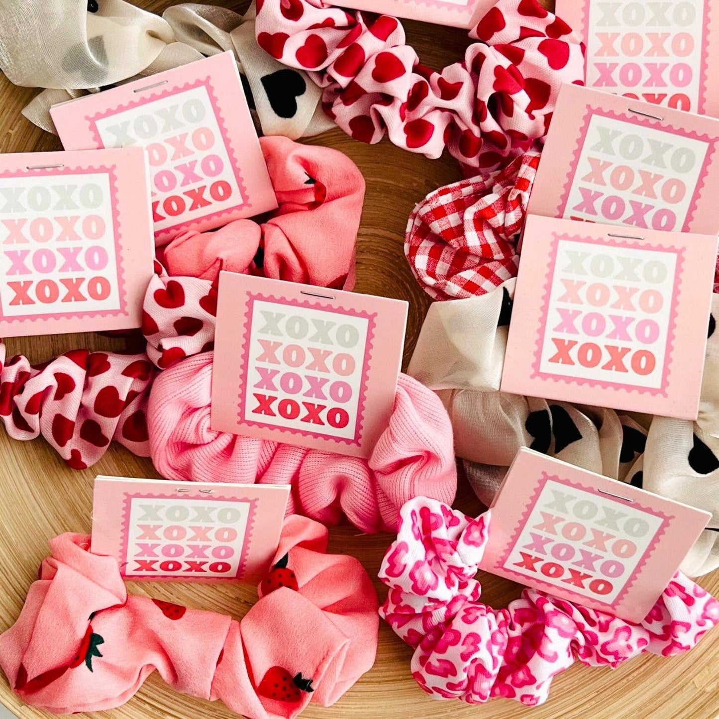 Valentines Scrunchies | Heart Thank You Gifts | Galentine XO